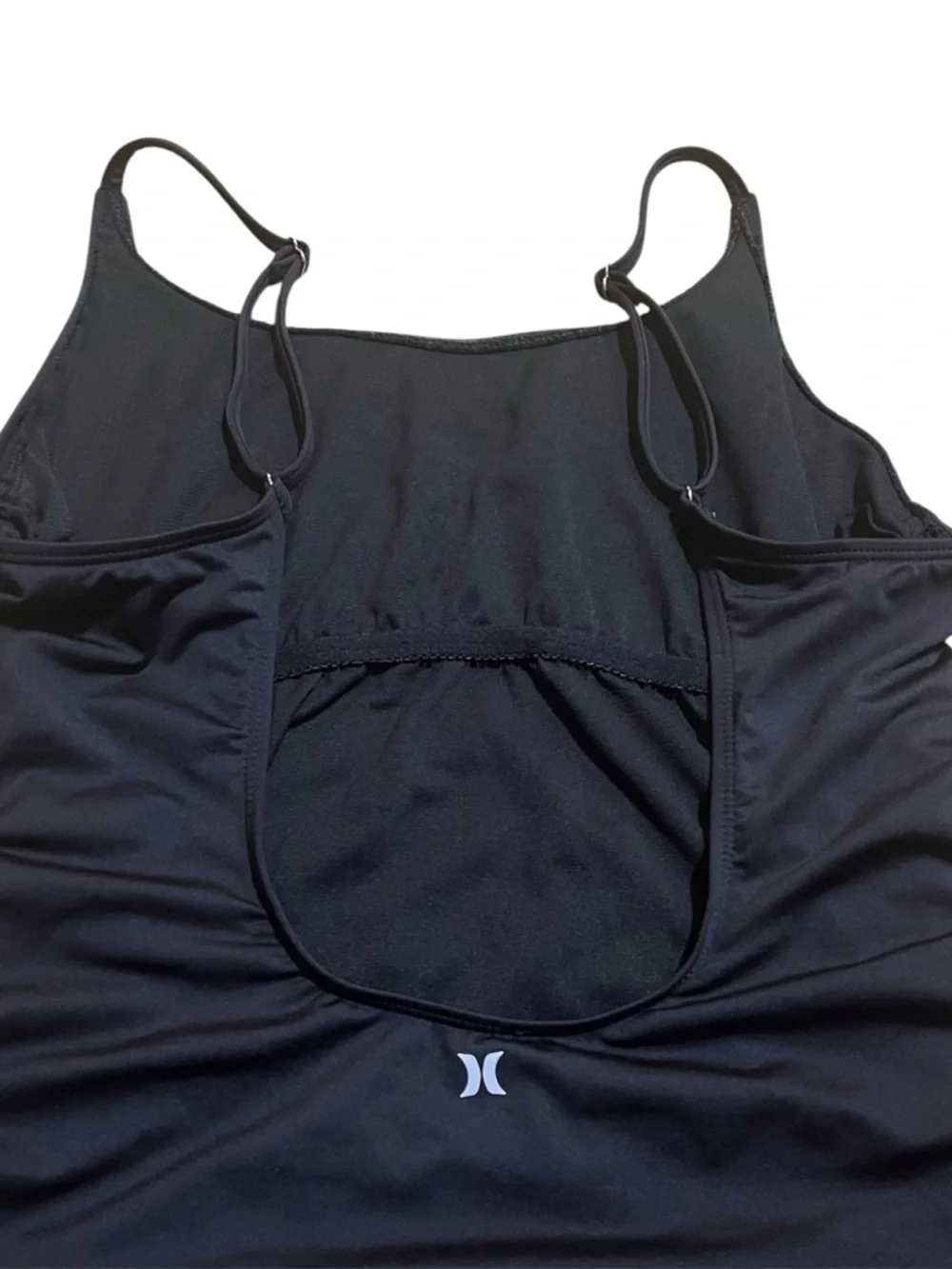 Hurley Black Scoop-Neck Cinch Side One-Piece Swimsuit with Logo - Picture 5 of 7